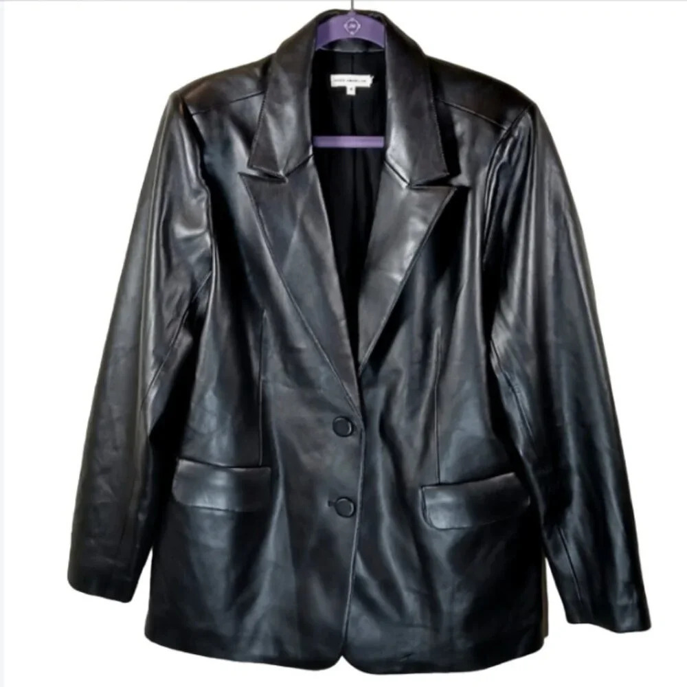 GOOD AMERICAN FAUX LEATHER JACKET size 4/XL